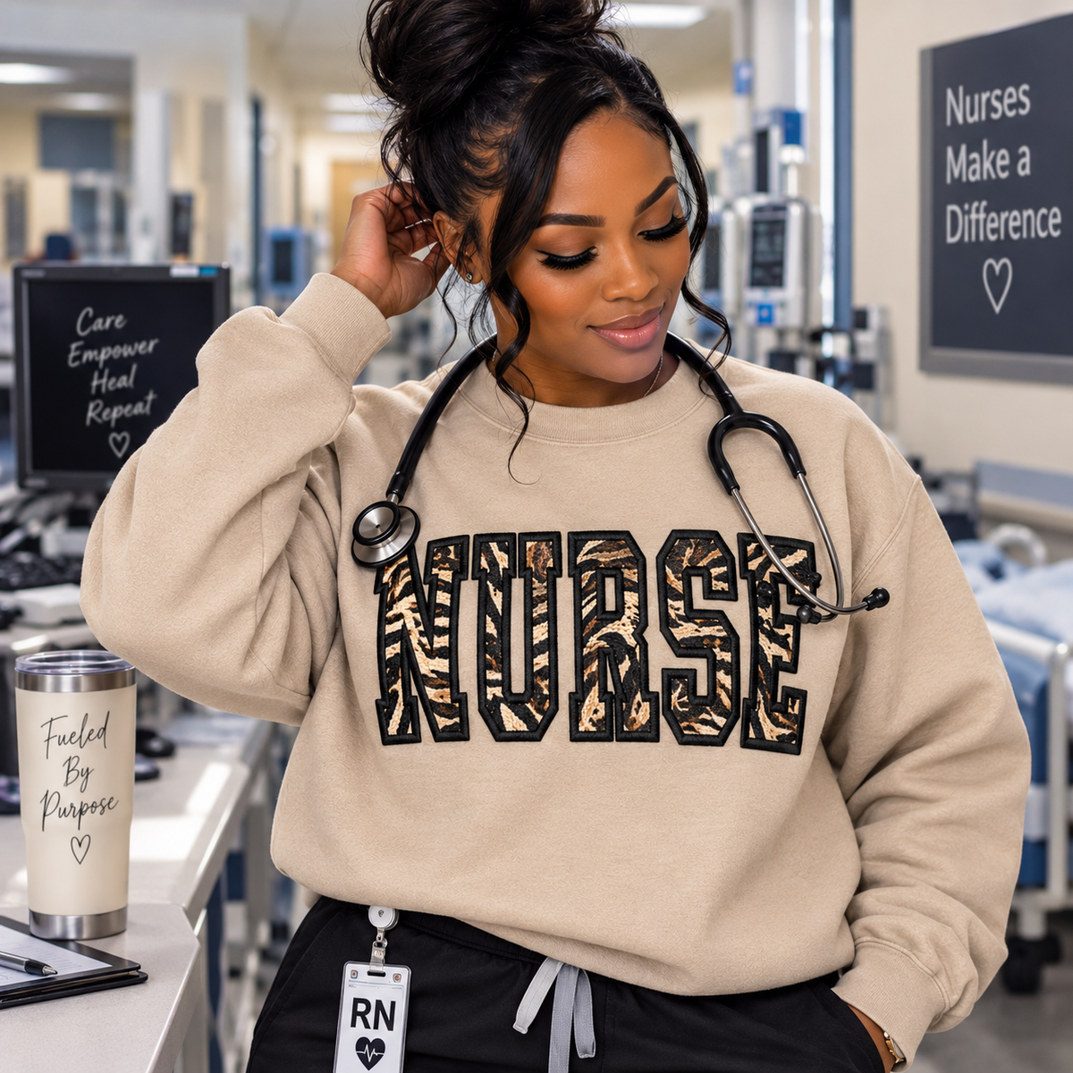Nurse Statement Appliqué Sweatshirt
